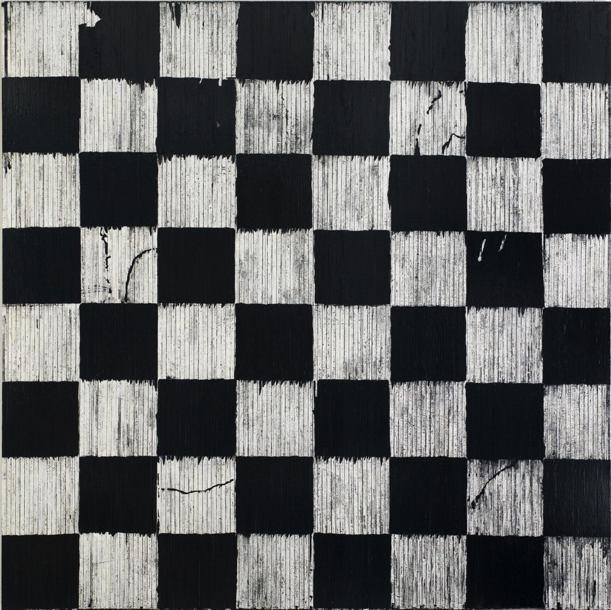 At Auction: 19th century primitive chess board, outer size 36.5cm
